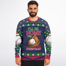Load image into Gallery viewer, I’ll Be Home for Christmas Baseball Sweatshirt