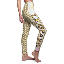 Load image into Gallery viewer, Spiral Cream & Brown Women's Casual Leggings With Leopard's custom at 20% discount
